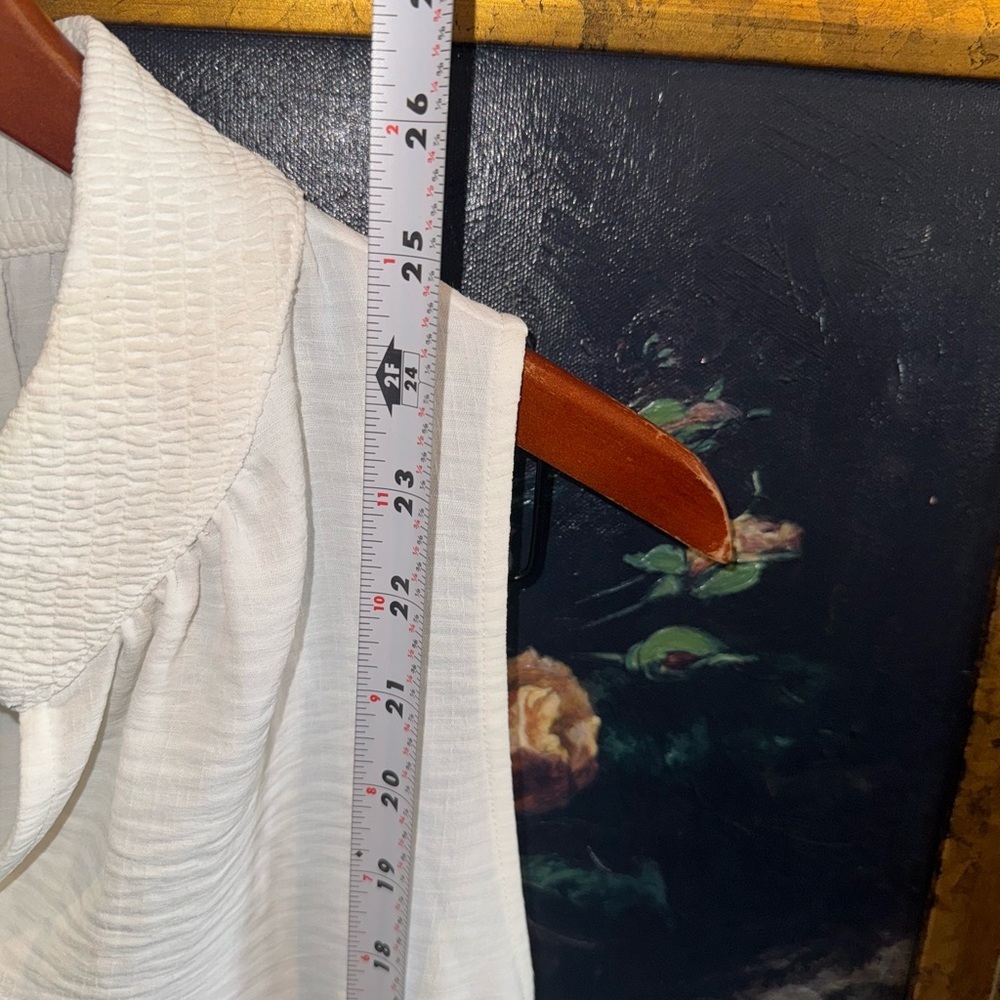 Brochu Walker White Sleeveless V-Neck Blouse with Neck Ties Size M Gently Used - Picture 6 of 7